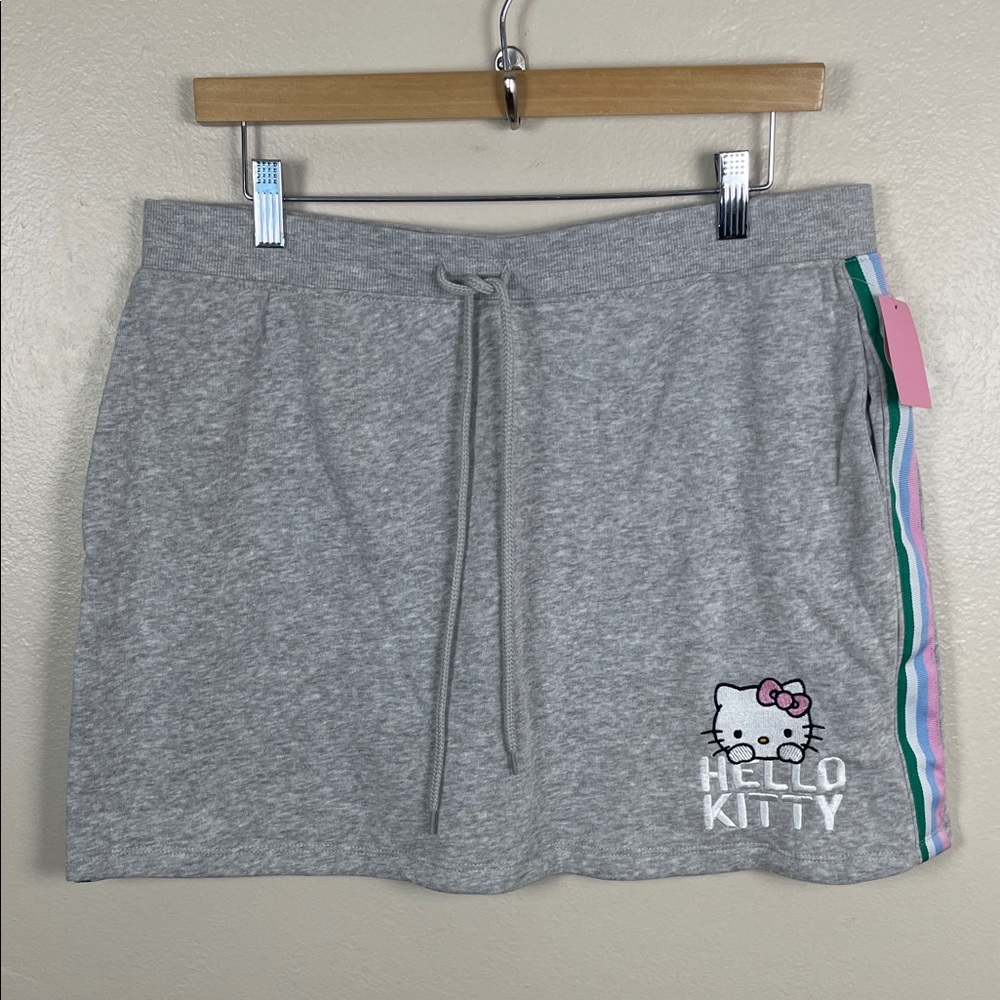 NWT Hello Kitty Gray Skirt with Colorful Side Stripes
